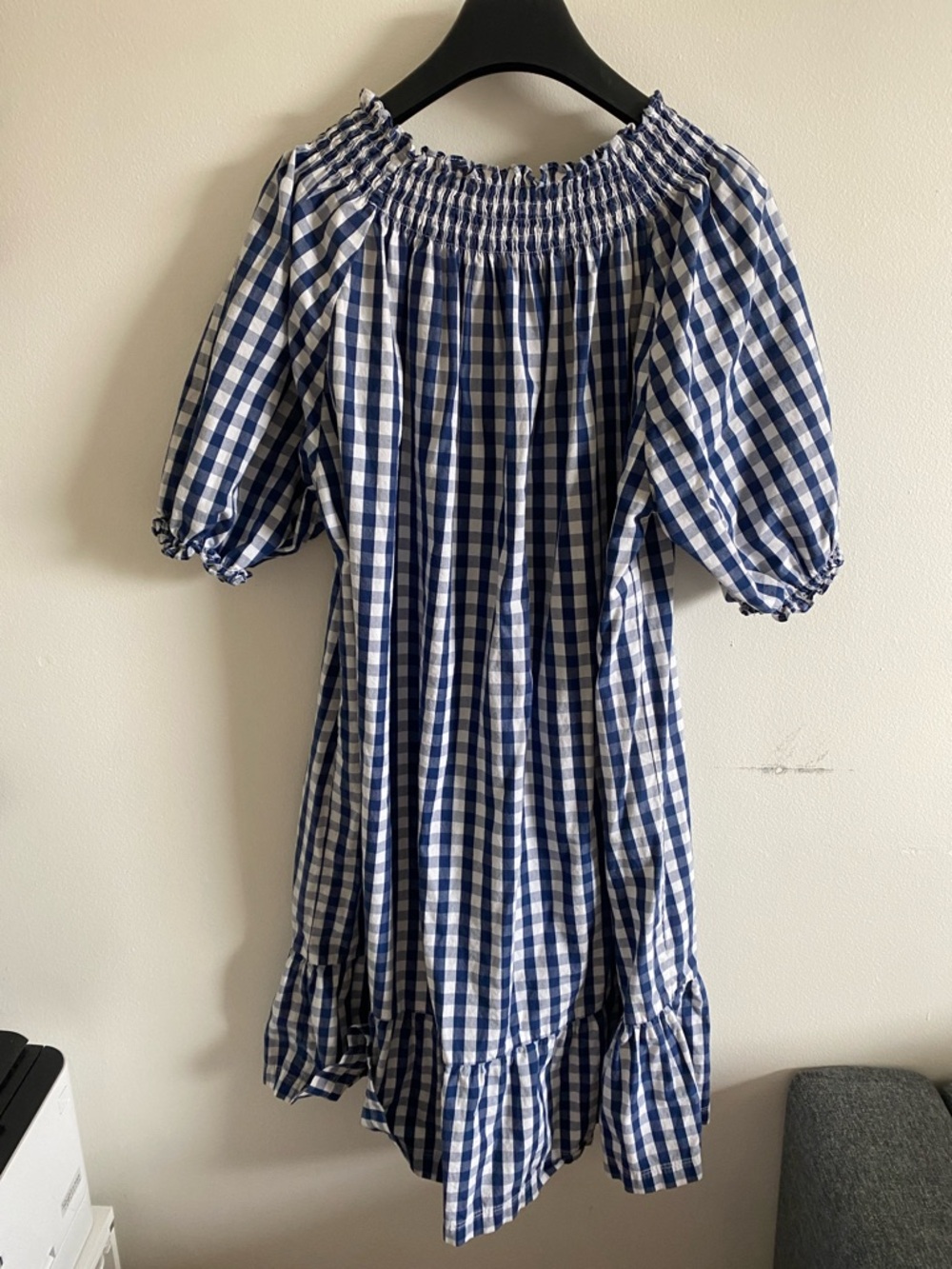 LAKE Veranda Blue and White Cotton Gingham Dress Size Large - Picture 8 of 8
